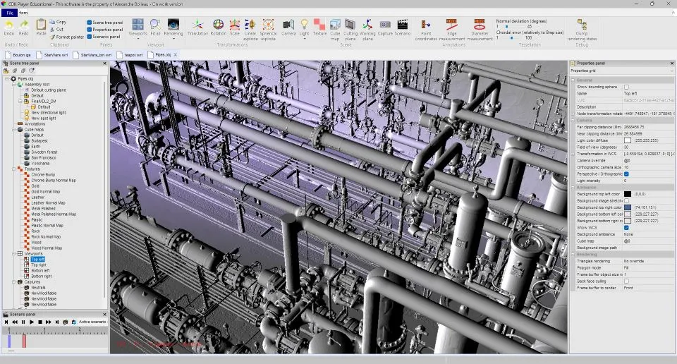 CDK 3D viewer interface showing STEP and IFC models